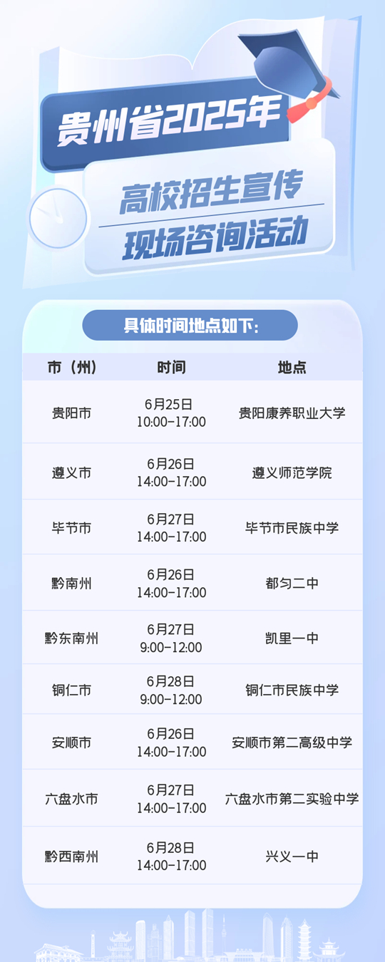 百余所高校齐聚为考生答疑！贵州省2025年高校招生宣传现场咨询活动即将举行