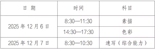 安徽省2026年普通高校招生艺术专业统一考试（美术与设计类、书法类）温馨提示